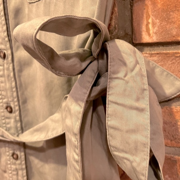 C & C CALIFORNIA WOMEN’S SHIFT DRESS, LIGHT ARMY GREEN, WAIST TIE, SIZE LARGE - Picture 6 of 11